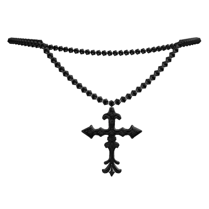 gothic chrome black cross necklace 1.0