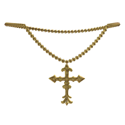 gothic chrome gold cross necklace 1.0