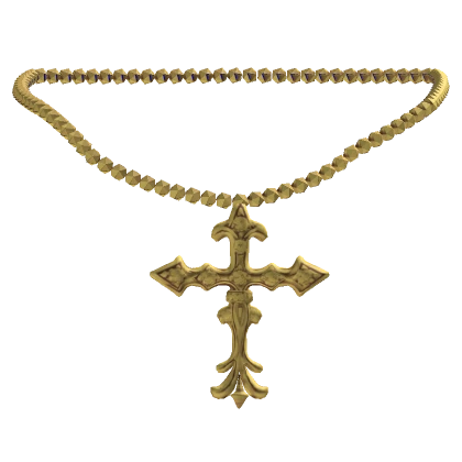 gothic chrome gold cross necklace 3.0