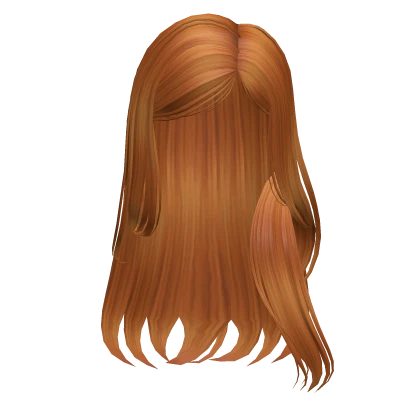 Long Adorable Cute Kpop Sidepart Doll in Ginger