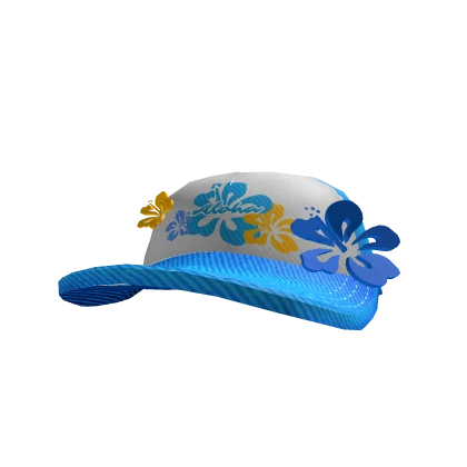 Tropical Blue Hibiscus Cap Coconut Gyaru