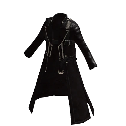 Black Infernal hunter leather trench coat layered