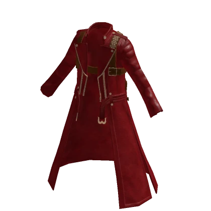 Red Infernal hunter  leather trench coat (layered)