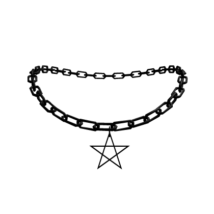 Goth Emo Pentagram Chain Necklace Vamp Carti hard