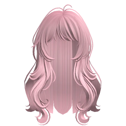 Pink Anime Cute Wavy Hairstyle