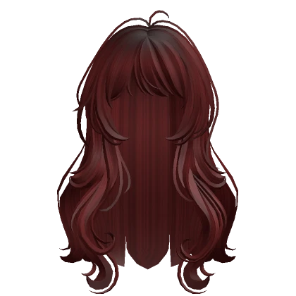 Dark Red Anime Cute Wavy Hairstyle