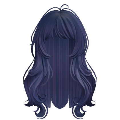 Anime Cute Wavy Hairstyle (Navy Blue)