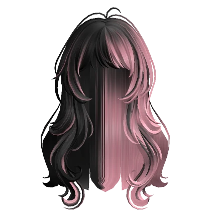 Pink&Black Anime Cute Wavy Hairstyle