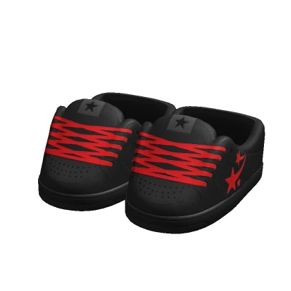 Low Black & Red Star Sneaker 5