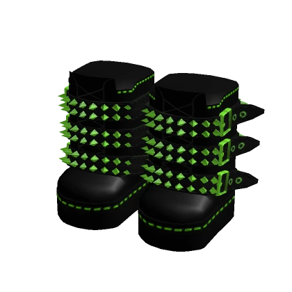 Gothic Spike Boots Green