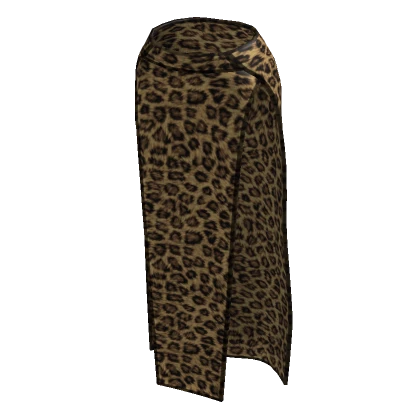 Leopard Side Slit Skirt