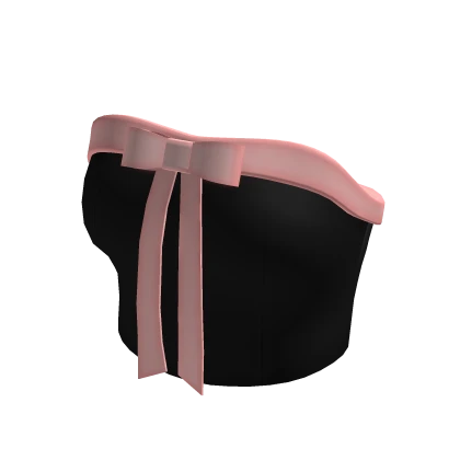 Black and Pink Elegant Bow Coquett Crop Top