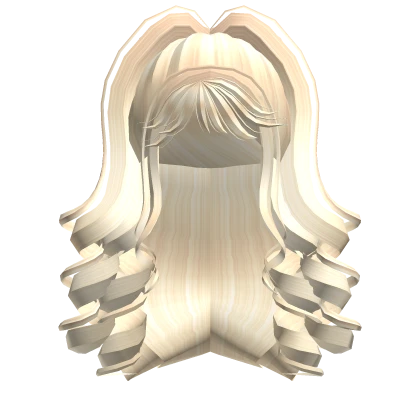 Curly Anime Gyaru Ponytail (Cream)