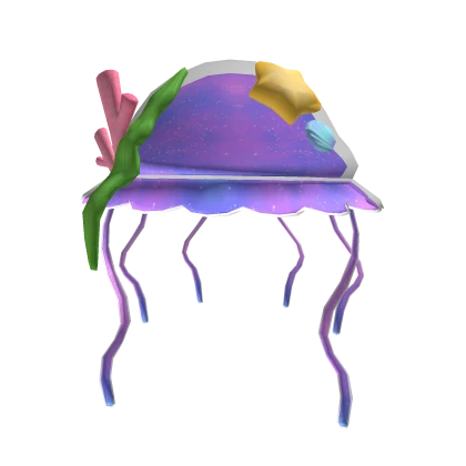 Purple Jellyfish with seaweed & starfish on top