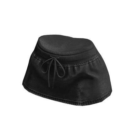 Black Tied Denim Skirt