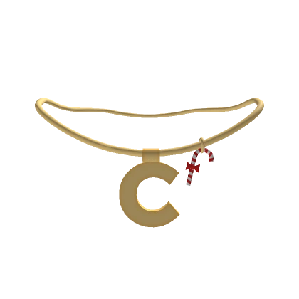 C inital Necklace w/ candy cane in gold ( 2.0 )