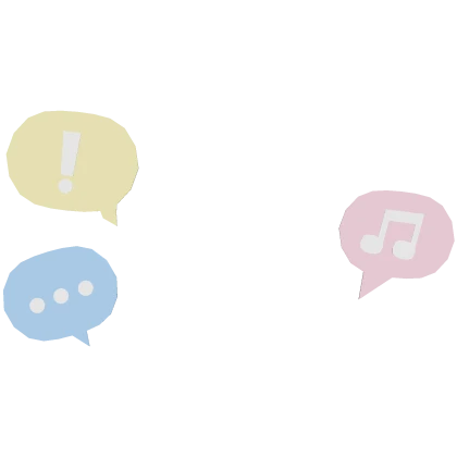 kawaii cute exclamation music chat bubbles