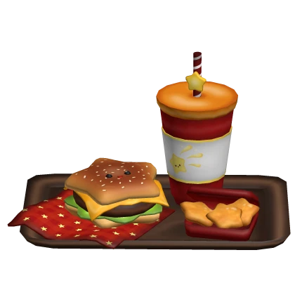 Kawaii Star Red Fast Food Tray