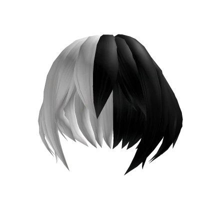 Short Black White Bob Hair