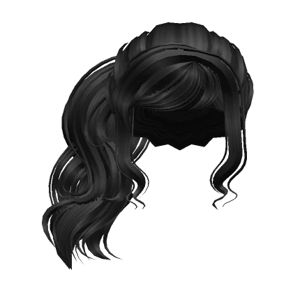 Wavy Y2K Cute Black Side Ponytail Hair