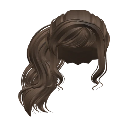 Wavy Y2K Cute Brown Side Ponytail Hair