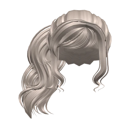 Wavy Y2K Cute Silver Side Ponytail Hair
