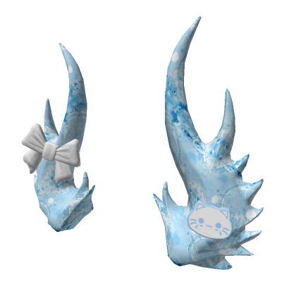 Adorable Sky Blue Ribbon Horns