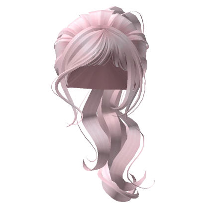 ♡ swoopty wavy high ponytail pastel pink