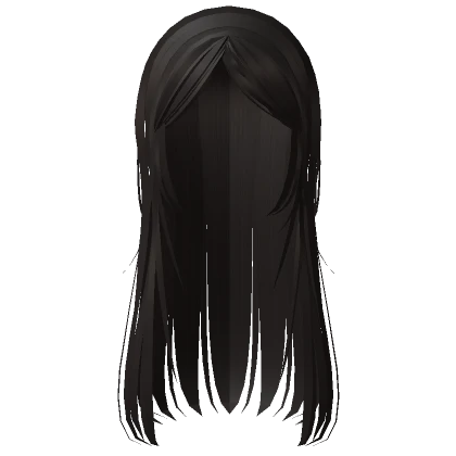 (blocky) Cute Dark Brown Long Wispy Straight Hair