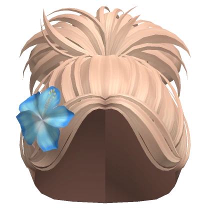 High Preppy Summer Bun w/ Flower (Blonde)