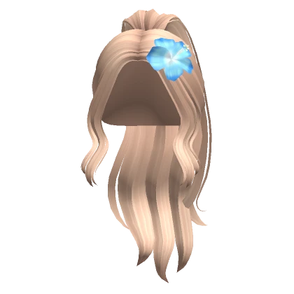 Wavy Summer Ponytail w/ Flower (Blonde)