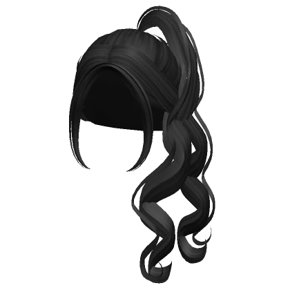 Long Curly High Pony (Black)