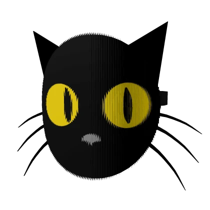 Animated Black Cat Mask w/ Following Eyes