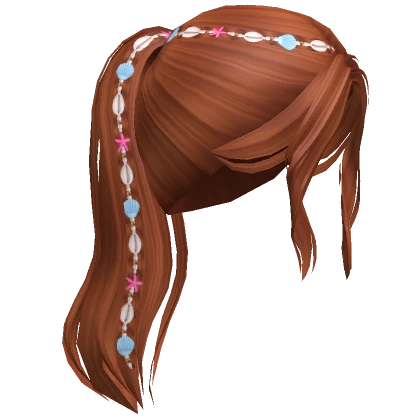 Beachy Flowy Ponytail w/ Shell Charms (Ginger)