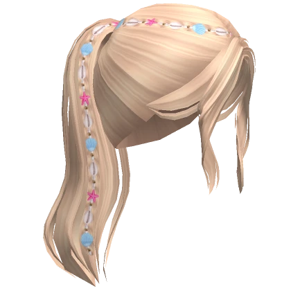 Beachy Flowy Ponytail w/ Shell Charms (Blonde)