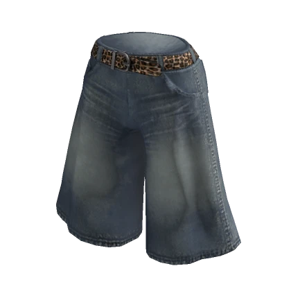 Y2K Jorts w Leopard belt