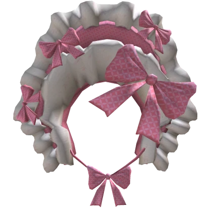 Pink Ribbon Victorian Rococo Ruffle Bonnet