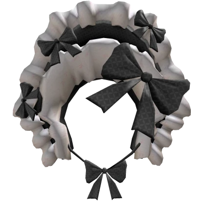 Black Ribbon Victorian Rococo Ruffle Bonnet