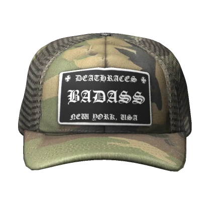 Camo Badass Chrome Trucker Cap (Sideways)