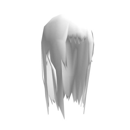 Long Messy Low Poly Hair - White