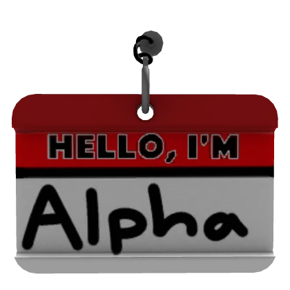 Alpha Name Tag Lapel Pin