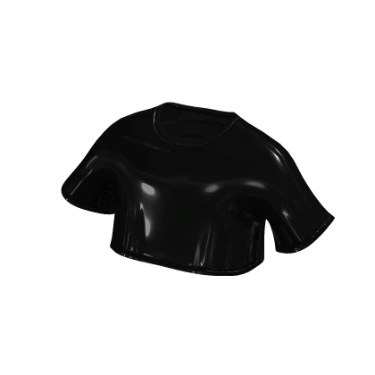 Black Latex Crop Top