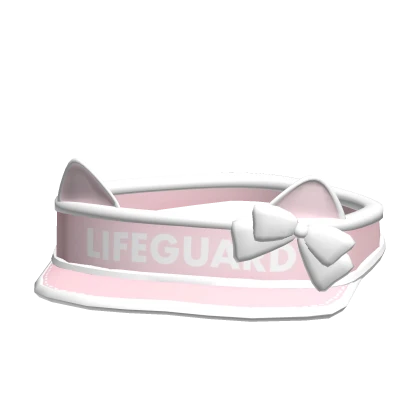 Pink and white Kawaii Cute Summer Lifeguard Visor