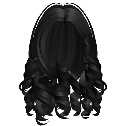 Long Preppy Poolside Lush Curly Hair (Black)