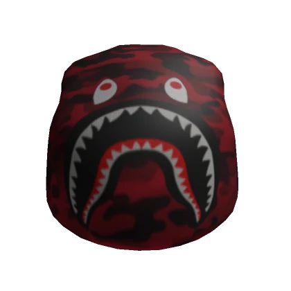 Red BAPE Shark Camo Beanie