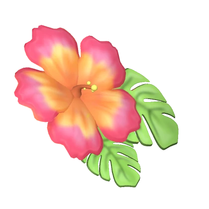 ♡ Hibiscus Summer Hair Flower In Orange Faded Pink