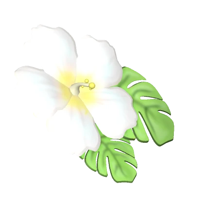 ♡ Hibiscus Summer Hair Flower In White