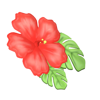 ♡ Hibiscus Summer Hair Flower In Red