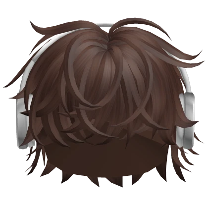 Messy Cool Boy Hair w/ Headphones (Brown)