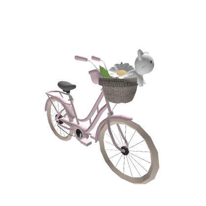 ♡ Cute Pink Cottage Kawaii Bicycle Bike w Cat 🚲🌼